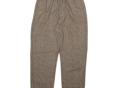 Womens Trousers Beige Regular Straight Wool W26 L24 For Discount