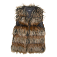 AVANT PREMIERE Faux Fur Womens Waistcoat Brown XS Sale