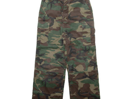 Camo Cargo Womens Trousers Green Regular Flared W26 L27 Online